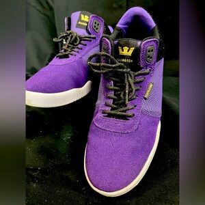 SUPRA Eric Ellington Purple Black Suede Shoes Lace Up Sneakers